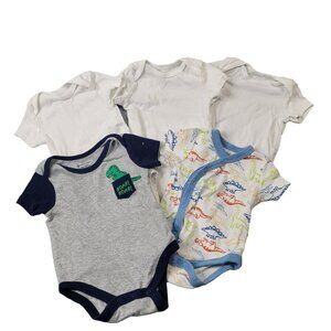 Lot of 5 Custom Variety Pack Short Sleeve Baby Boy Bodysuits Sz 0-3 mos.